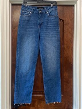 The Kooples Womens Boyfriend Denim Jeans in Blue in US Sz 28 NWT Raw hem